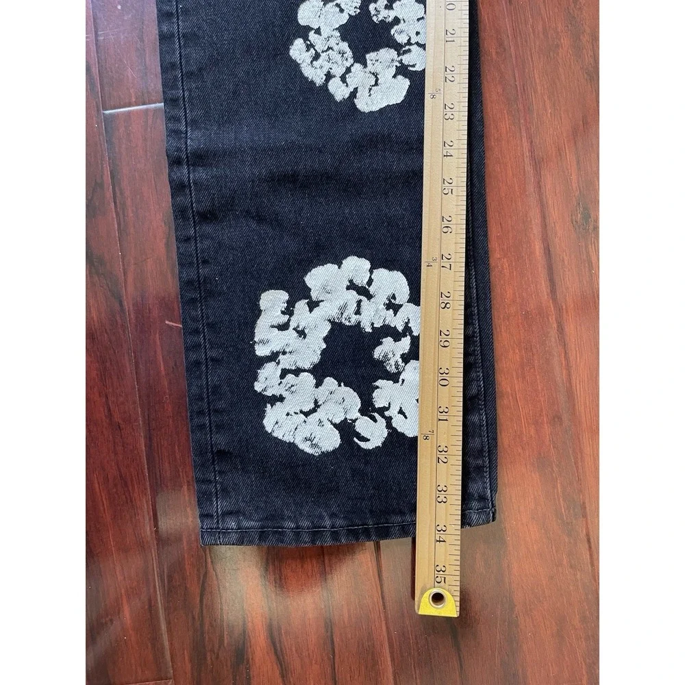 Levi's x DENIM TEARS 501 Black Cotton Wreath Denim Jeans 34W x 34L Preowned